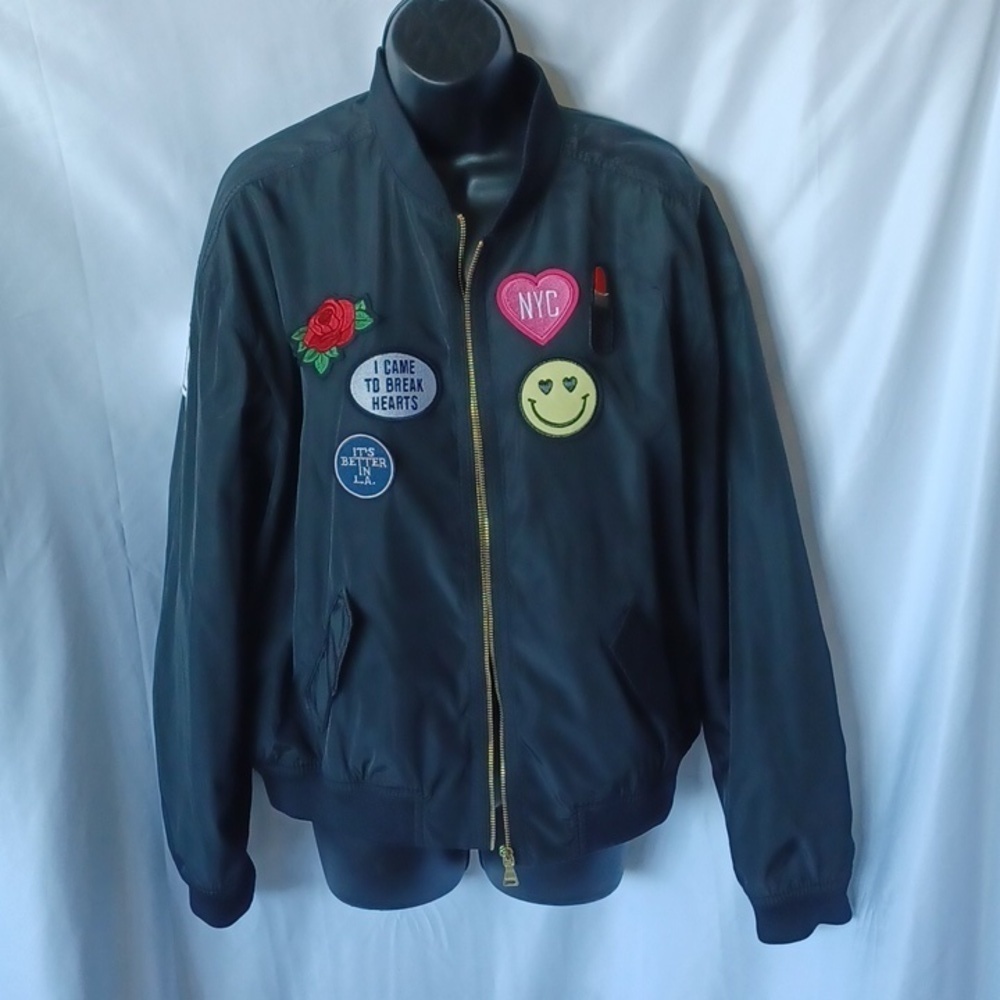 NWT Express Bomber with Embroidery Patches